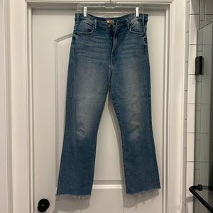 Mother jeans, size 31, hustler ankle fray in au revoir